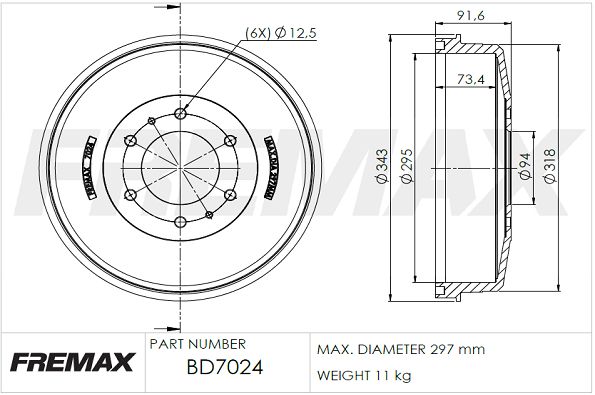 BD-7024 FREMAX fékdob