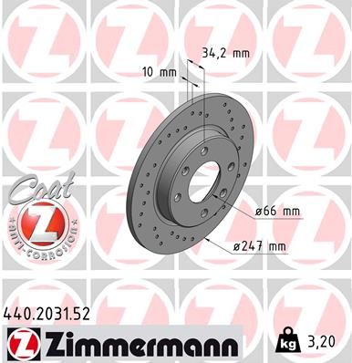 ZIMMERMANN 440.2031.52 - Bremsscheibe SPORT Z