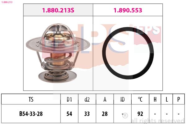 1.880.213 EPS Made in Italy - OE Equivalent termosztát, hűtőfolyadék