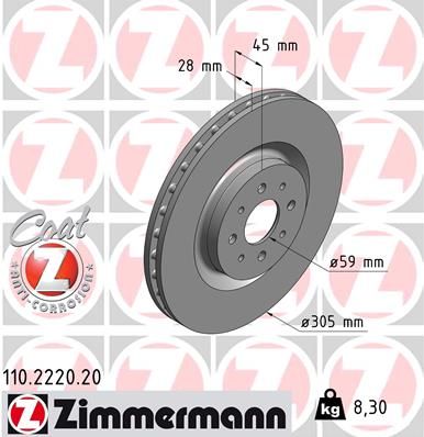 110.2220.20 ZIMMERMANN COAT Z féktárcsa
