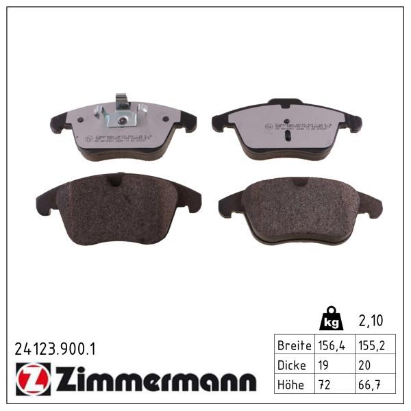 ZIMMERMANN 24123.900.1 - Bremsbelagsatz, Scheibenbremse rd:z