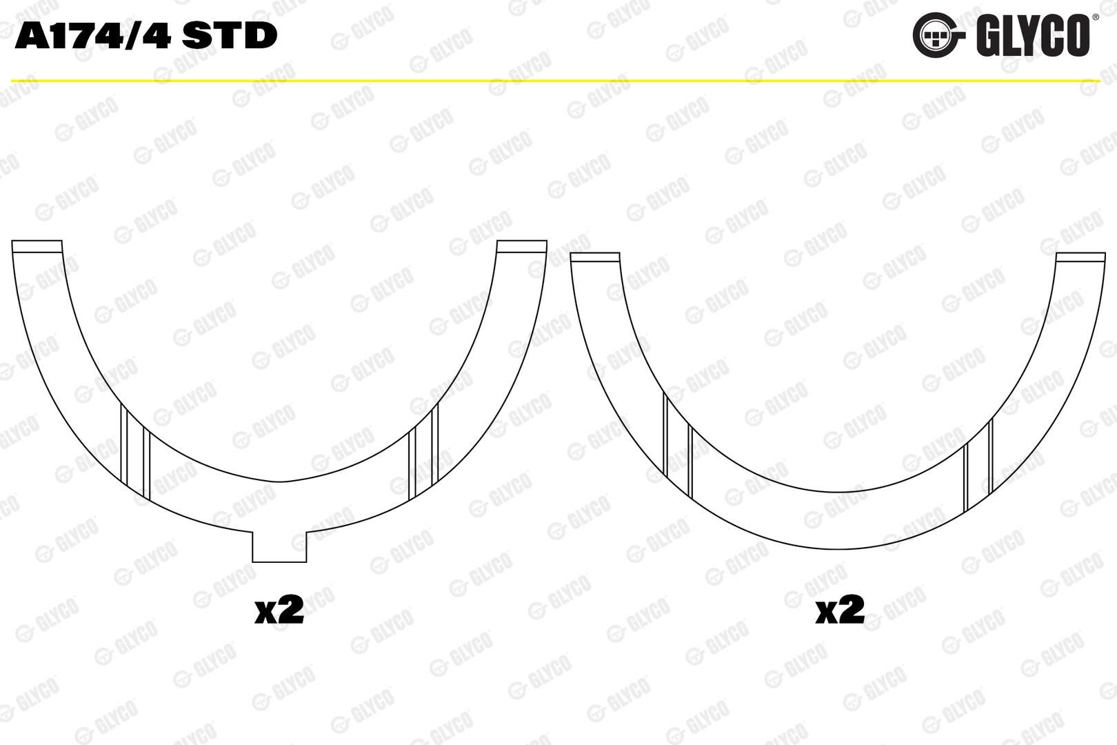 GLYCO A174/4 STD - Distanzscheibe, Kurbelwelle