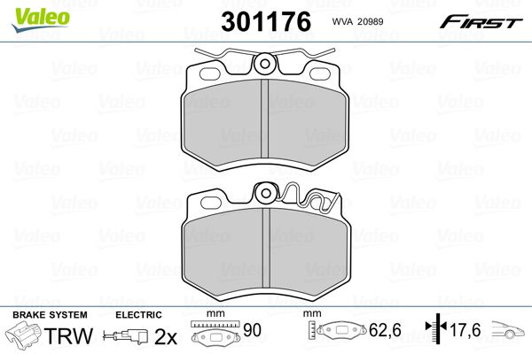 Brake Pad Set, disc brake 301176