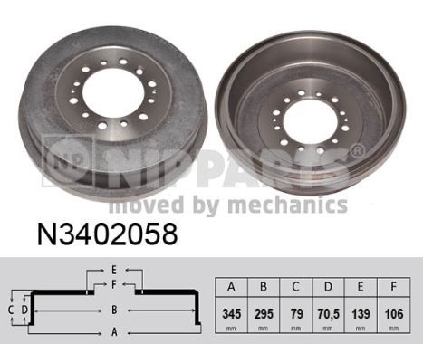 N3402058 NIPPARTS fékdob