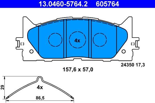 Brake Pad Set, disc brake 13.0460-5764.2