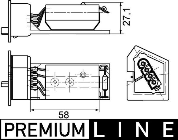 MAHLE ABR 11 000P Resistor, interior blower