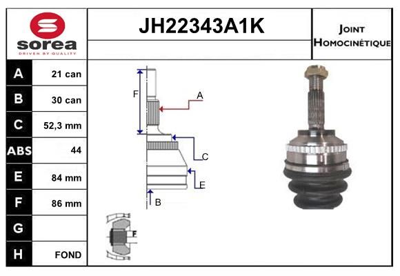 KIT CV JOINT AVEC KR083 - MEGANE 1.