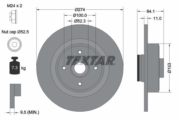 TEXTAR 92223203 - Bremsscheibe PRO