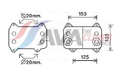 DF3054 AVA QUALITY COOLING Olajhűtő, motorolaj