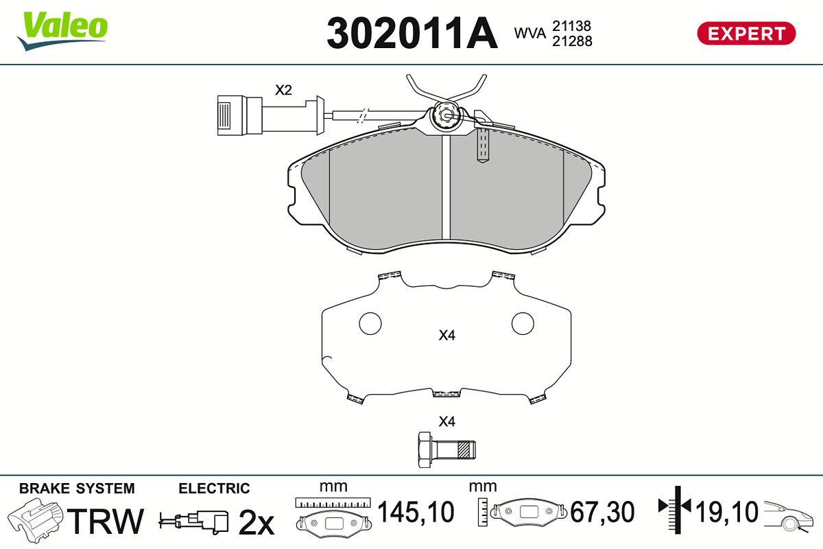 Bremsbelagsatz, Scheibenbremse