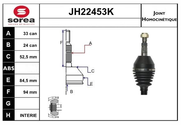 KIT CV JOINT AVEC KR078 - OPEL ASTR