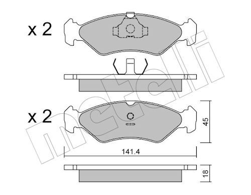 METELLI 22-0073-0 - Bremsbelagsatz, Scheibenbremse