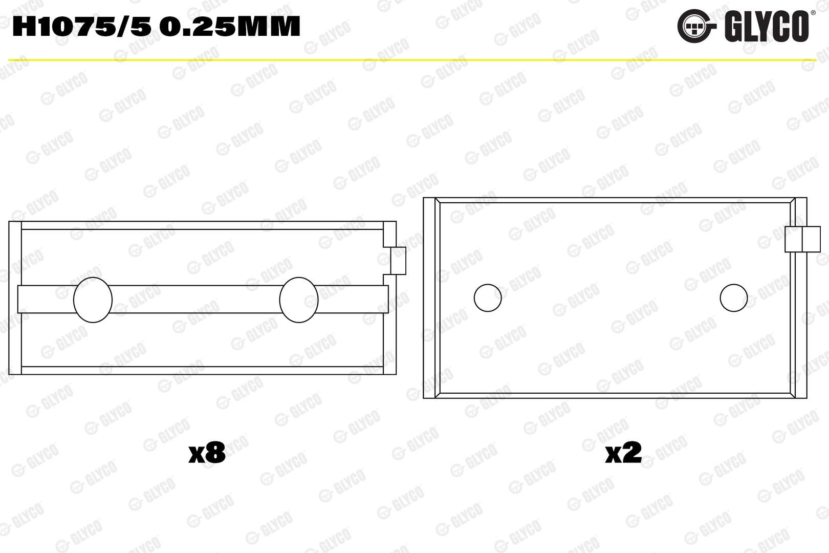 GLYCO H1075/5 0.25mm - Kurbelwellenlager