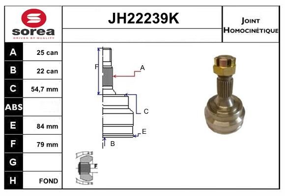 KIT CV JOINT AVEC KR052 - 405