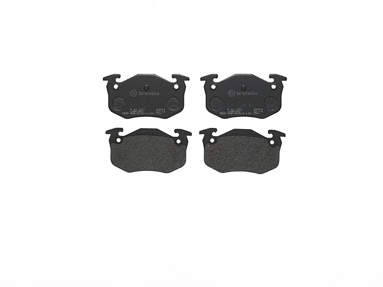 BREMBO P 61 032 - Bremsbelagsatz, Scheibenbremse PRIME LINE