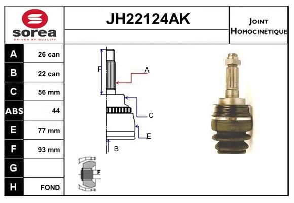 KIT CV JOINT AVEC KR066 - MAZDA 323