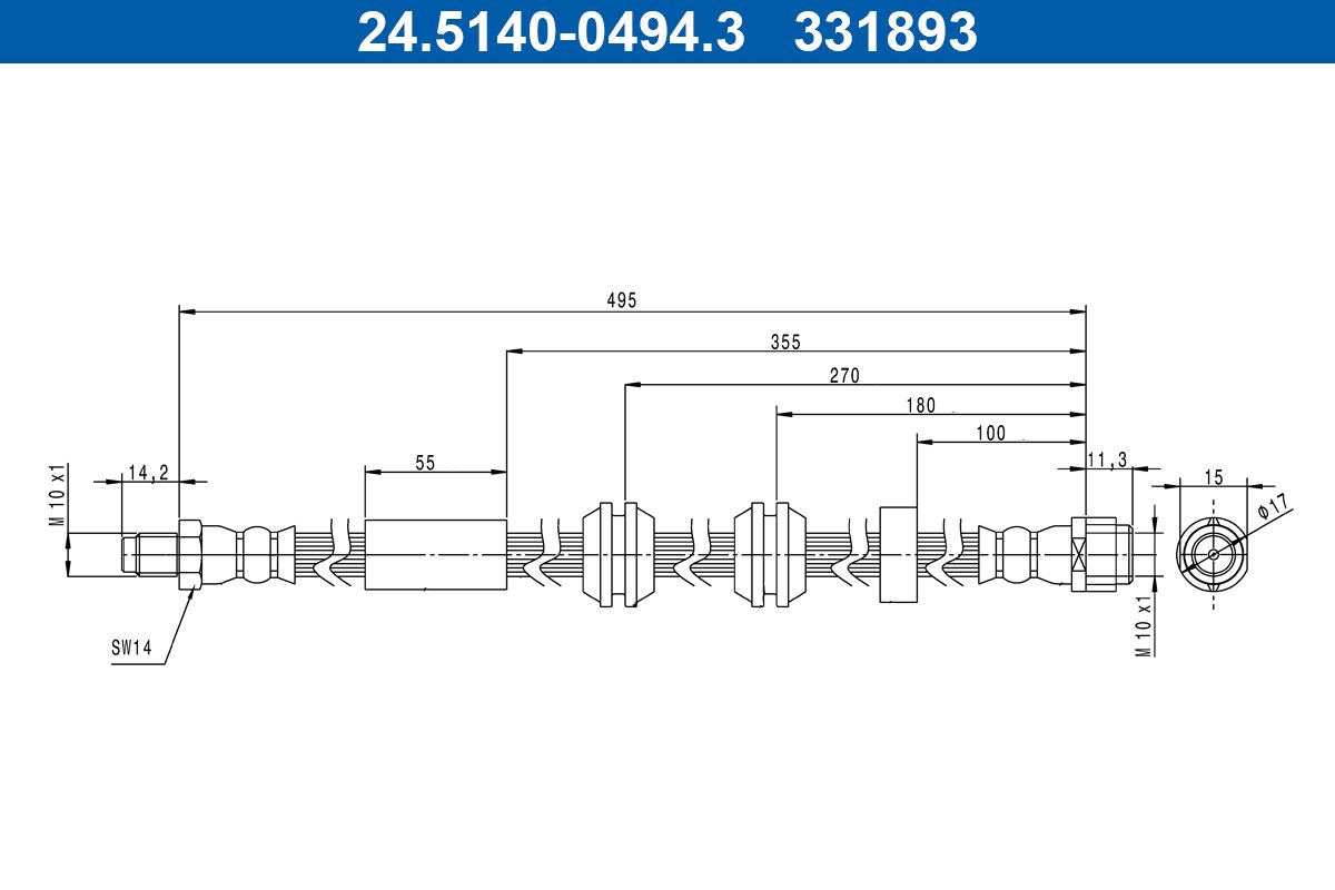 Ate 24.5140-0494.3 Bremsschlauch