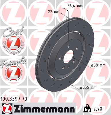Zimmermann 100.3397.70 Bremsscheibe