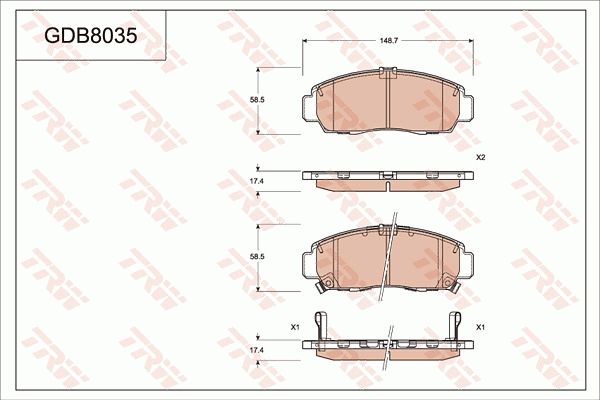TRW DISC BRAKE PADS - TecDoc Only