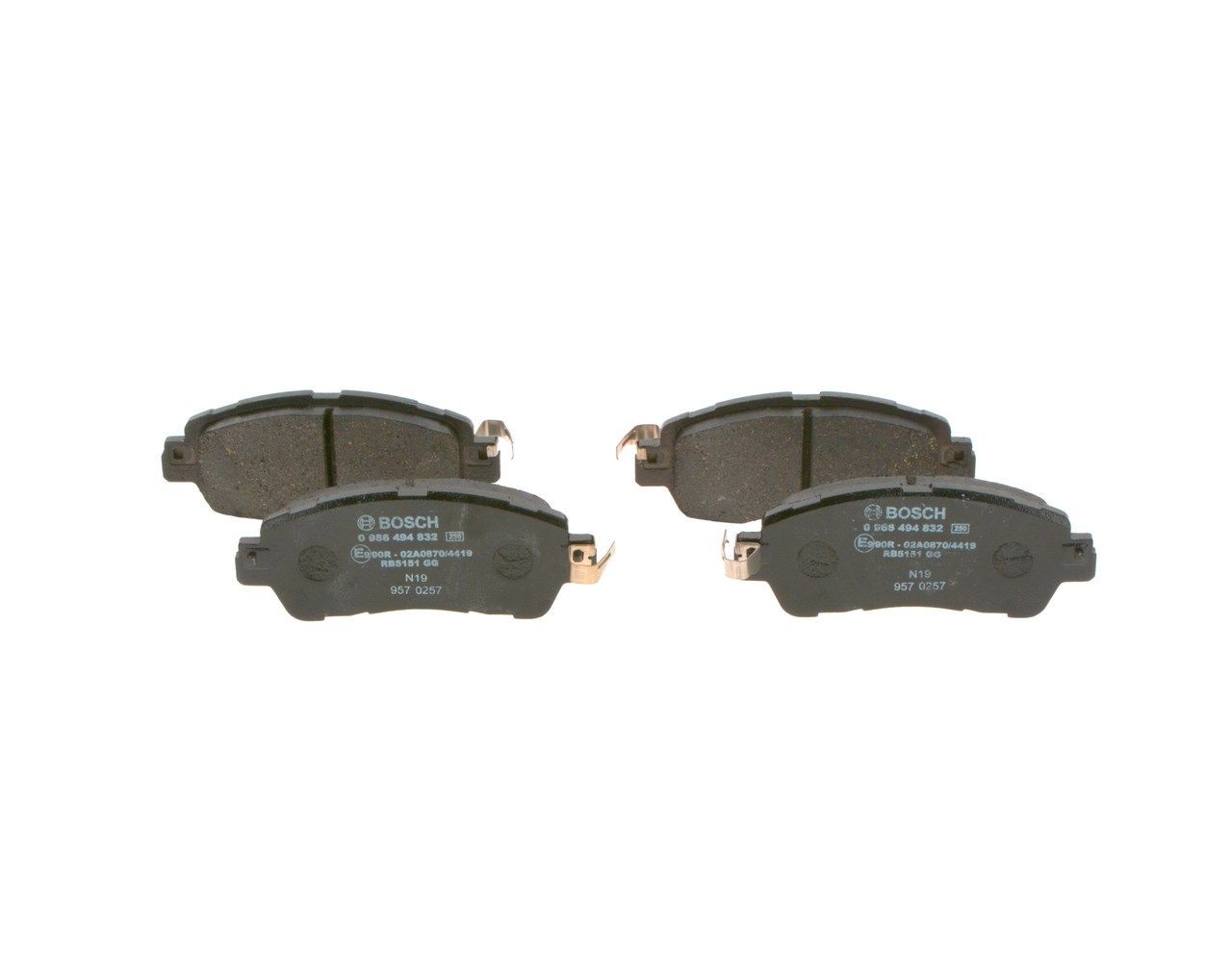 Brake Pad Set, disc brake 0 986 494 832