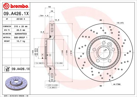 Brake Disc 09.A426.1X