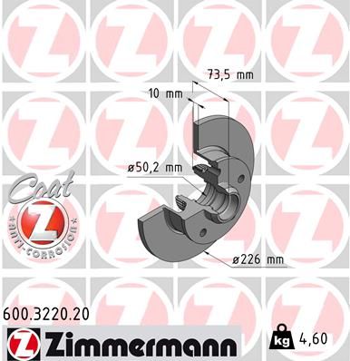 ZIMMERMANN 600.3220.20 - Bremsscheibe COAT Z