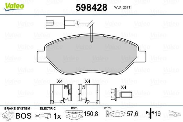 Brake Pad Set, disc brake 598428