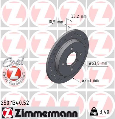 ZIMMERMANN 250.1340.52 - Bremsscheibe SPORT Z