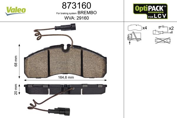 Brake Pad Set, disc brake 873160