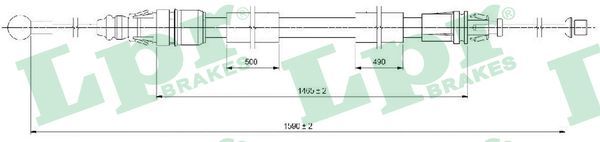 Cable Pull, parking brake C0721B