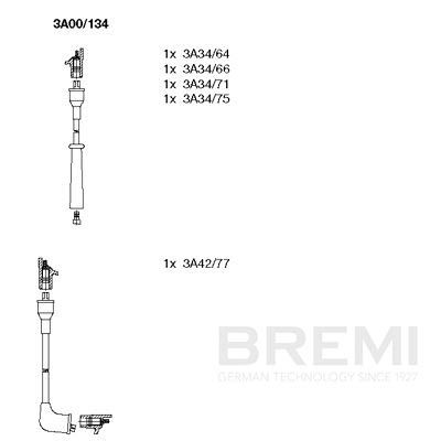 3A00/134 BREMI gyújtókábelkészlet