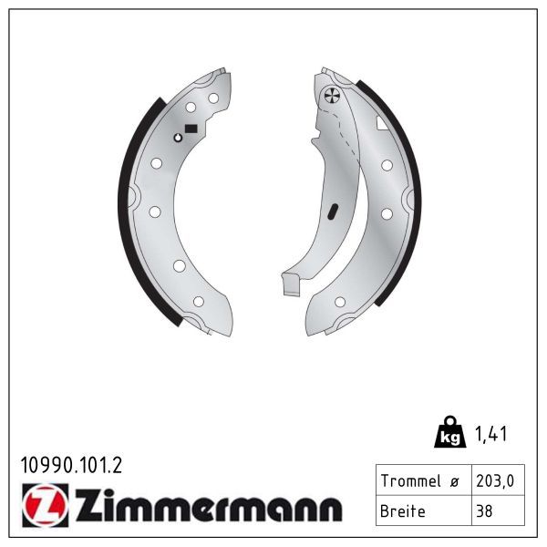 Zimmermann 10990.101.2 Bremsbackensatz
