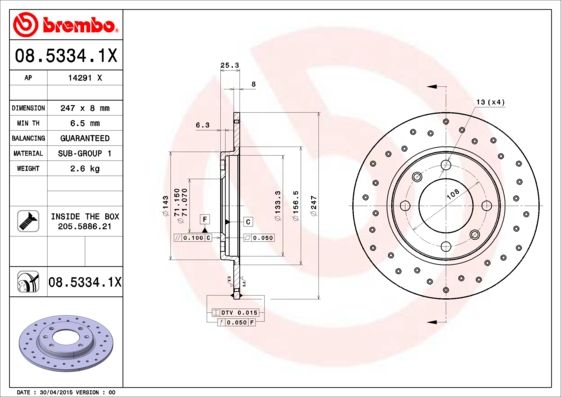 Brake Disc 08.5334.1X