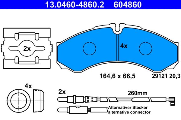 Brake Pad Set, disc brake 13.0460-4860.2