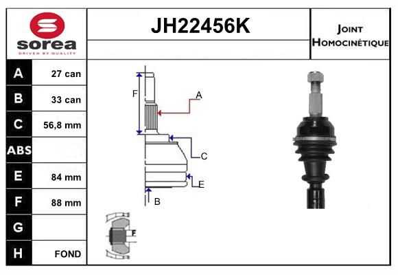 KIT CV JOINT AVEC KR083 - MEGANE II