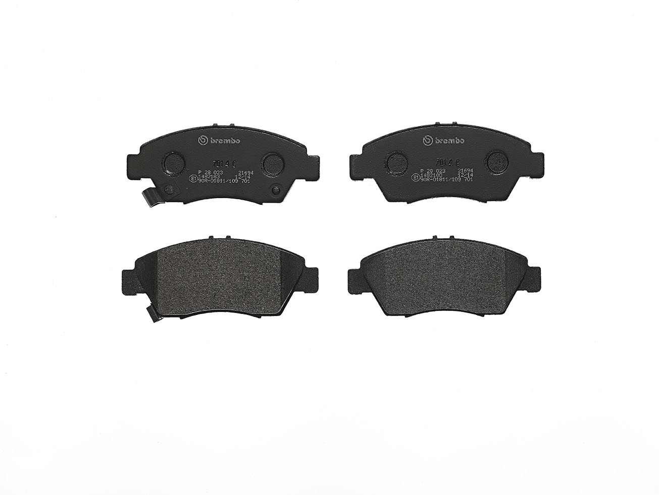 BREMBO P 28 023 - Bremsbelagsatz, Scheibenbremse PRIME LINE