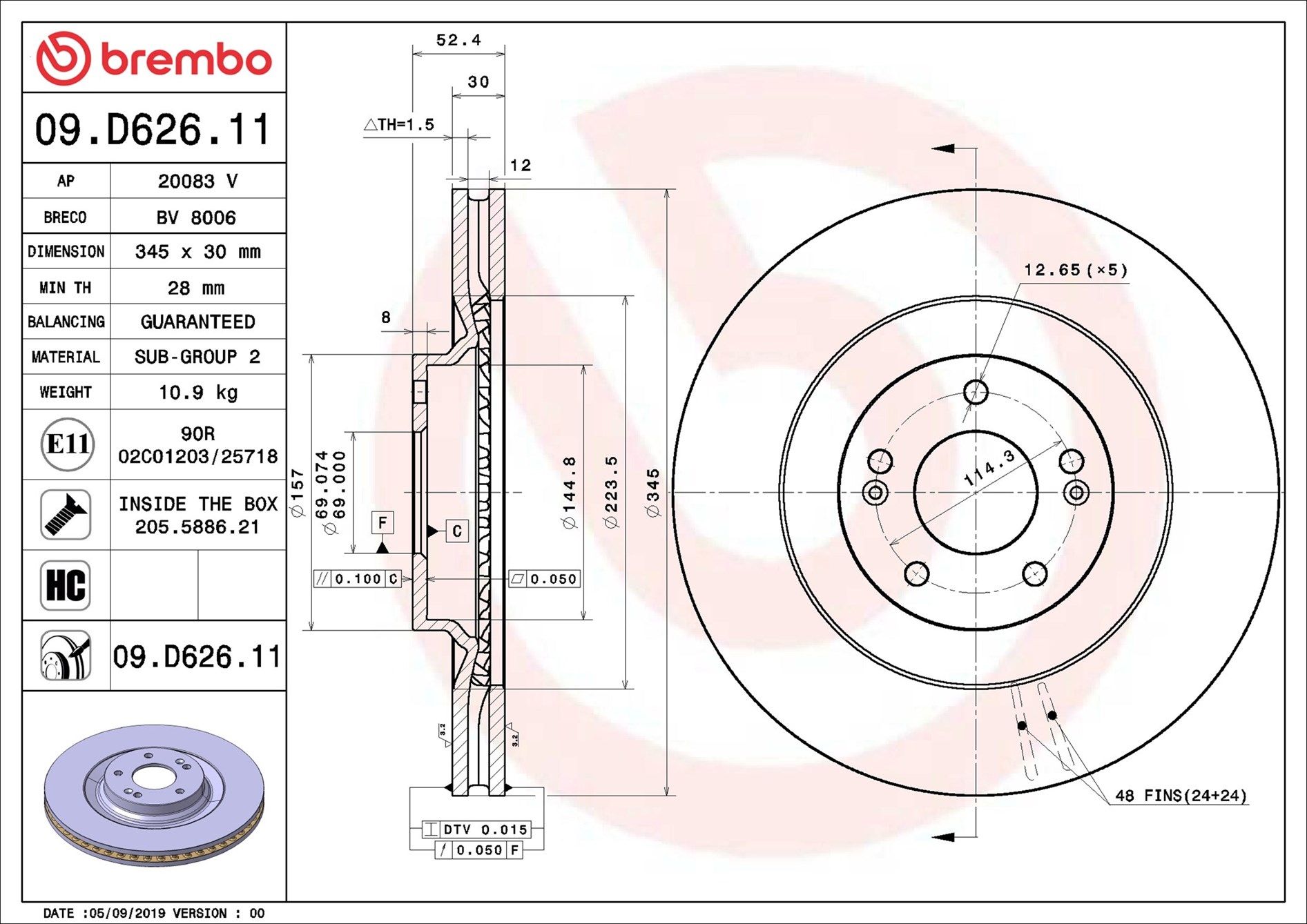 HYUNDAI i30 N PDe 18-On (FRT) - TecDoc 1
