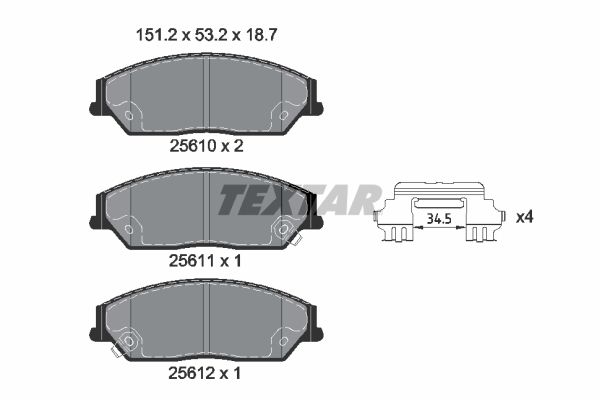 2561001 TEXTAR Q+ fékbetétkészlet, tárcsafék