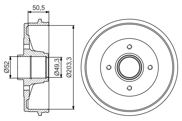 BOSCH 0 986 477 211 Brake Drum