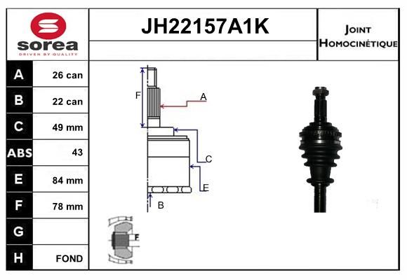 KIT CV JOINT AVEC KR054  - ROVER