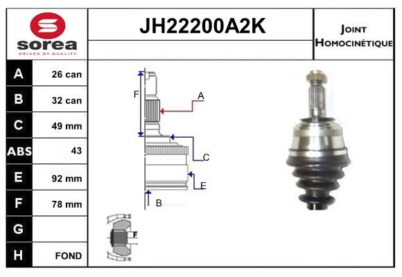 KIT CV JOINT AVEC KR122 - SERIE 400