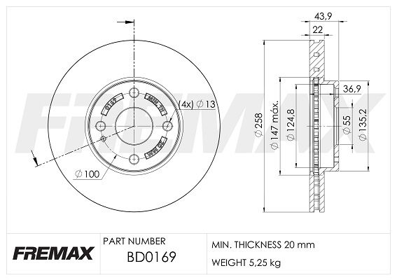 BD-0169 FREMAX féktárcsa