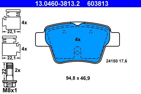 Brake Pad Set, disc brake 13.0460-3813.2