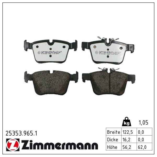 Zimmermann 25353.965.1 Bremsbelagsatz, Scheibenbremse