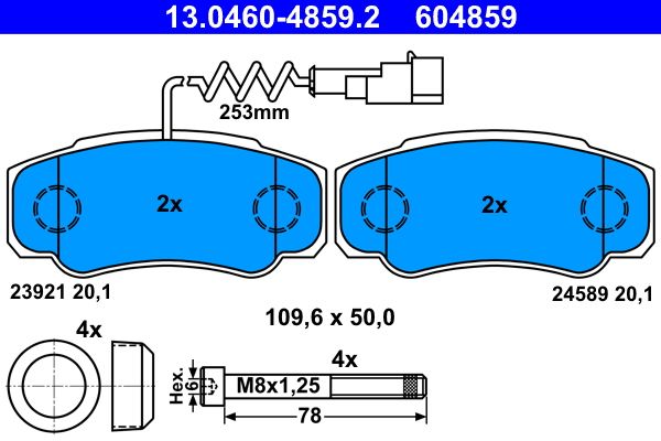 Brake Pad Set, disc brake 13.0460-4859.2