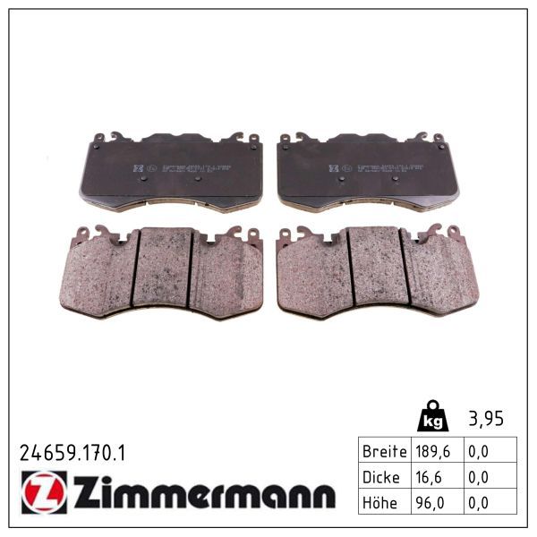 ZIMMERMANN 24659.170.1 - Bremsbelagsatz, Scheibenbremse