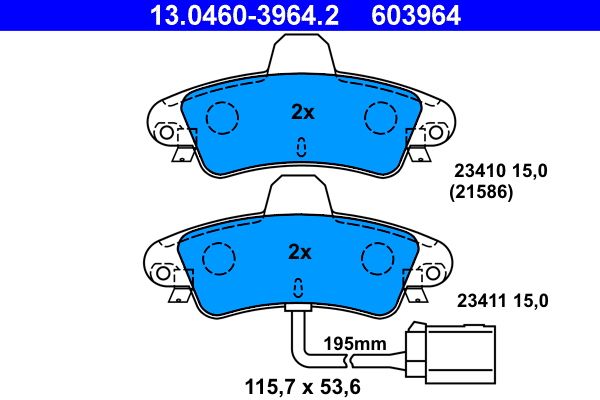 Brake Pad Set, disc brake 13.0460-3964.2