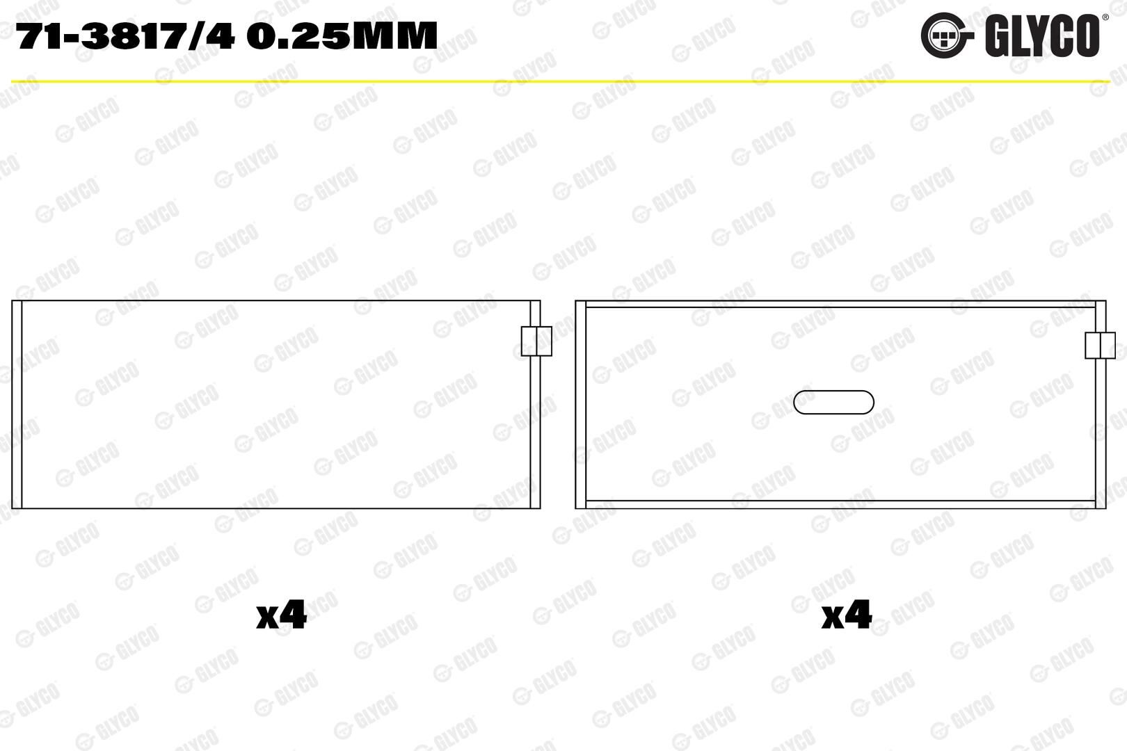 GLYCO 71-3817/4 0.25mm - Pleuellager