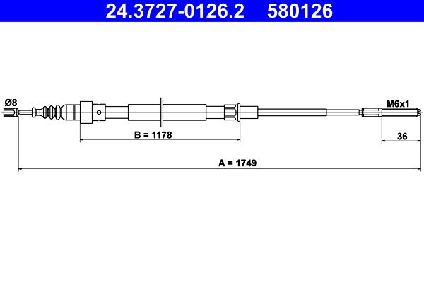 ATE 24.3727-0126.2 - Seilzug, Feststellbremse