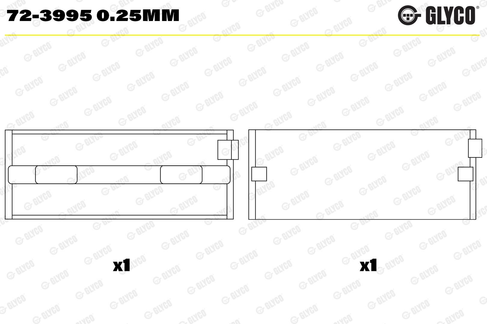 GLYCO 72-3995 0.25mm - Kurbelwellenlager